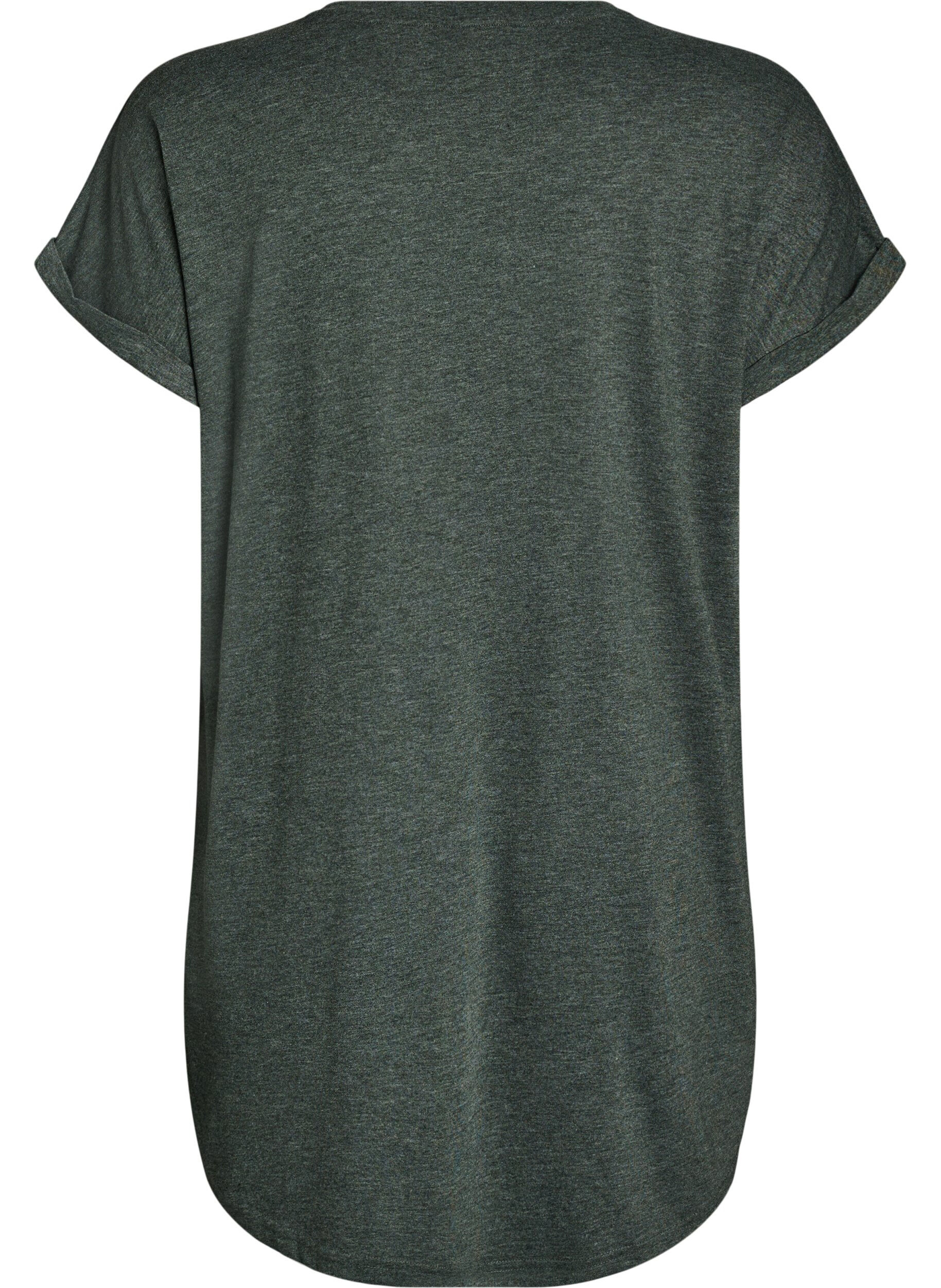 Zizzi Lyhythihainen y&ouml;paita tekstipainatuksella, Vihre&auml;, Packshot image number 1