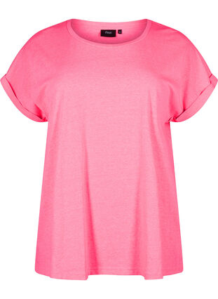 Neonvärinen puuvillainen t-paita, Neon pink, Packshot image number 0