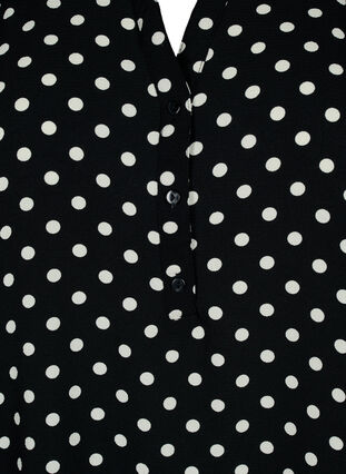 Pusero lyhyillä hihoilla ja v-pääntiellä, Black w. Dots, Packshot image number 2