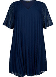 Lyhythihainen mekko tekstuurilla, Navy Blazer