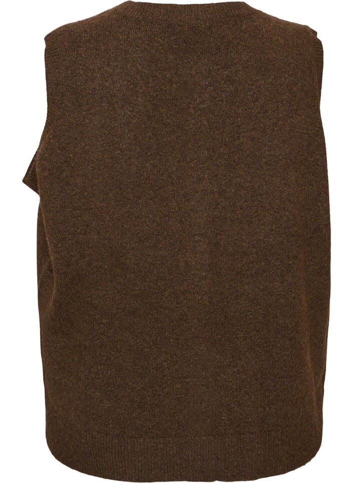 Neuleliivi koristeellisilla napeilla, Ruskea, Packshot image number 1
