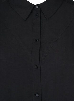 Pitkä yksivärinen paita viskoosisekoitteesta, Black, Packshot image number 2