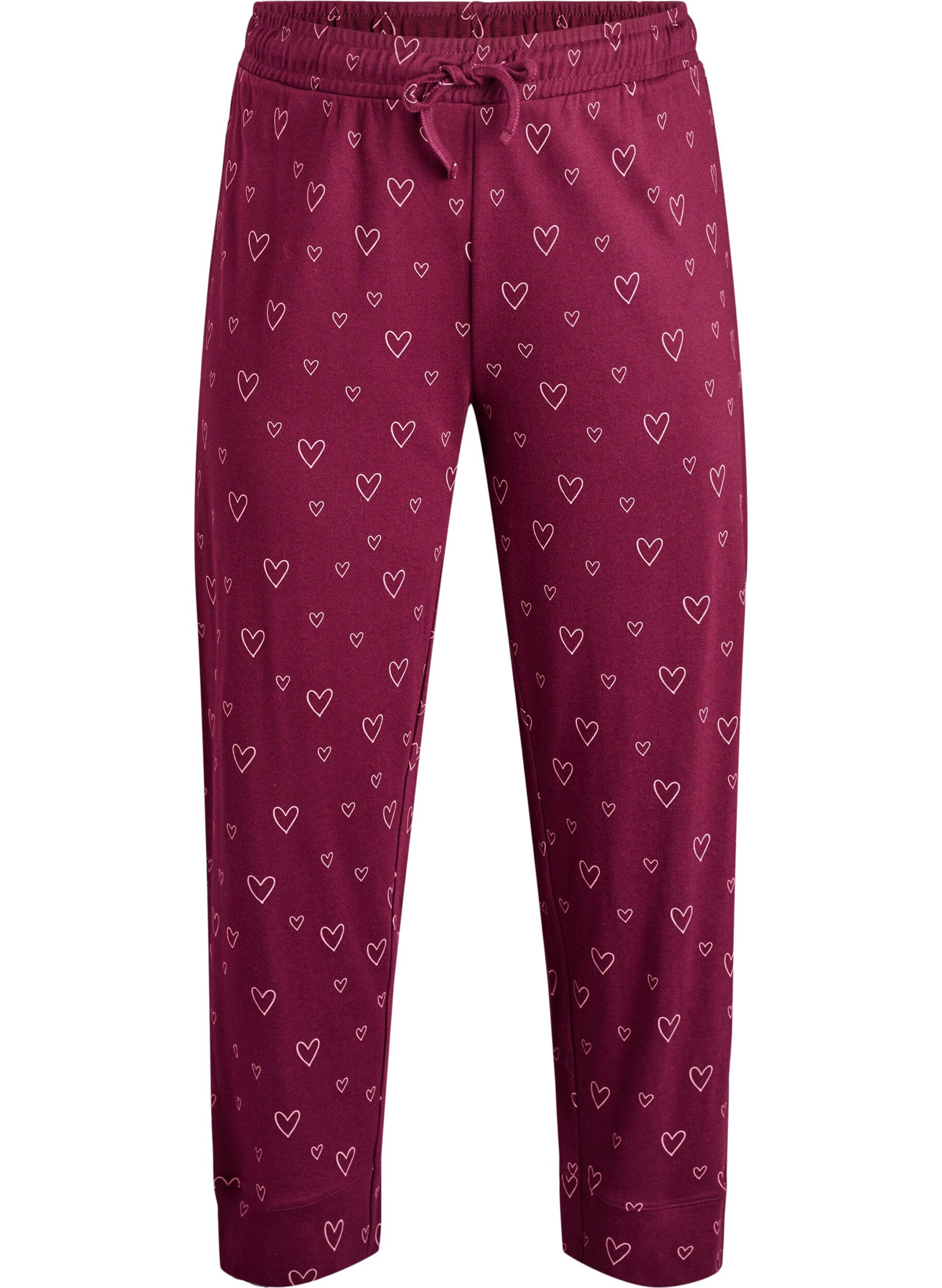 ZizziPuuvillapjama -housut korkealla vy&ouml;t&auml;r&ouml;ll&auml;, Punainen, Packshot image number 0