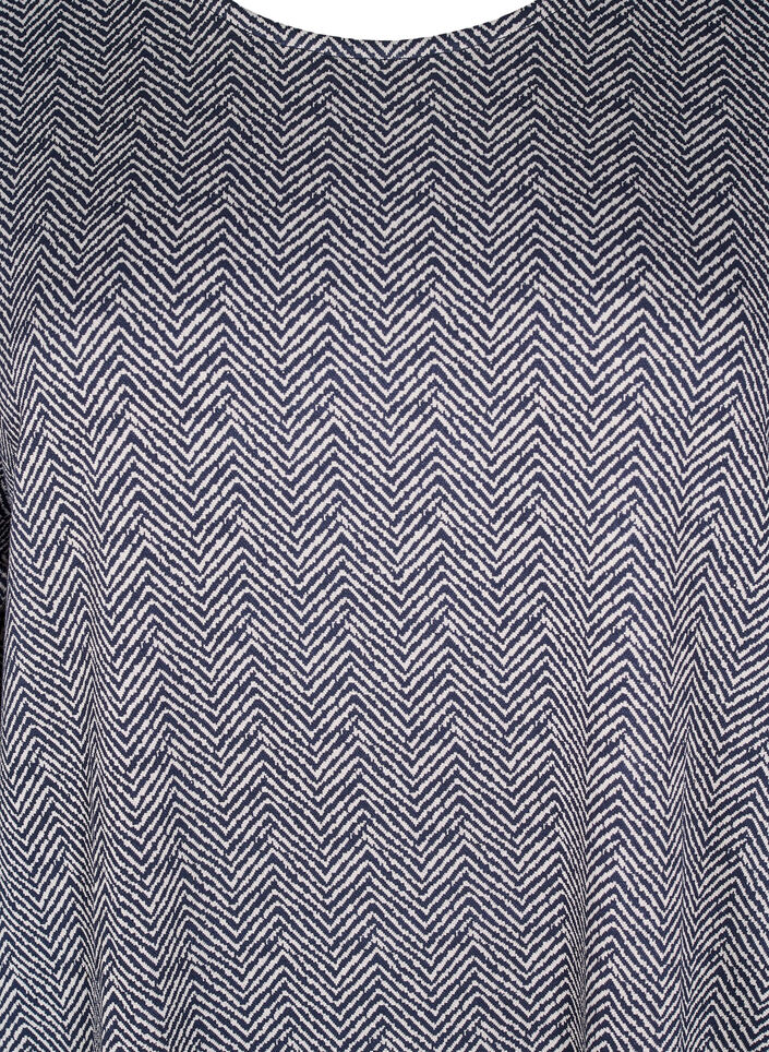 Kuvioitu mekko 3/4-hihoilla, Sininen, Packshot image number 2