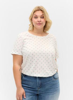 Pilkullinen t-paita puuvillasta, Snow White W. Dot, Model image number 0