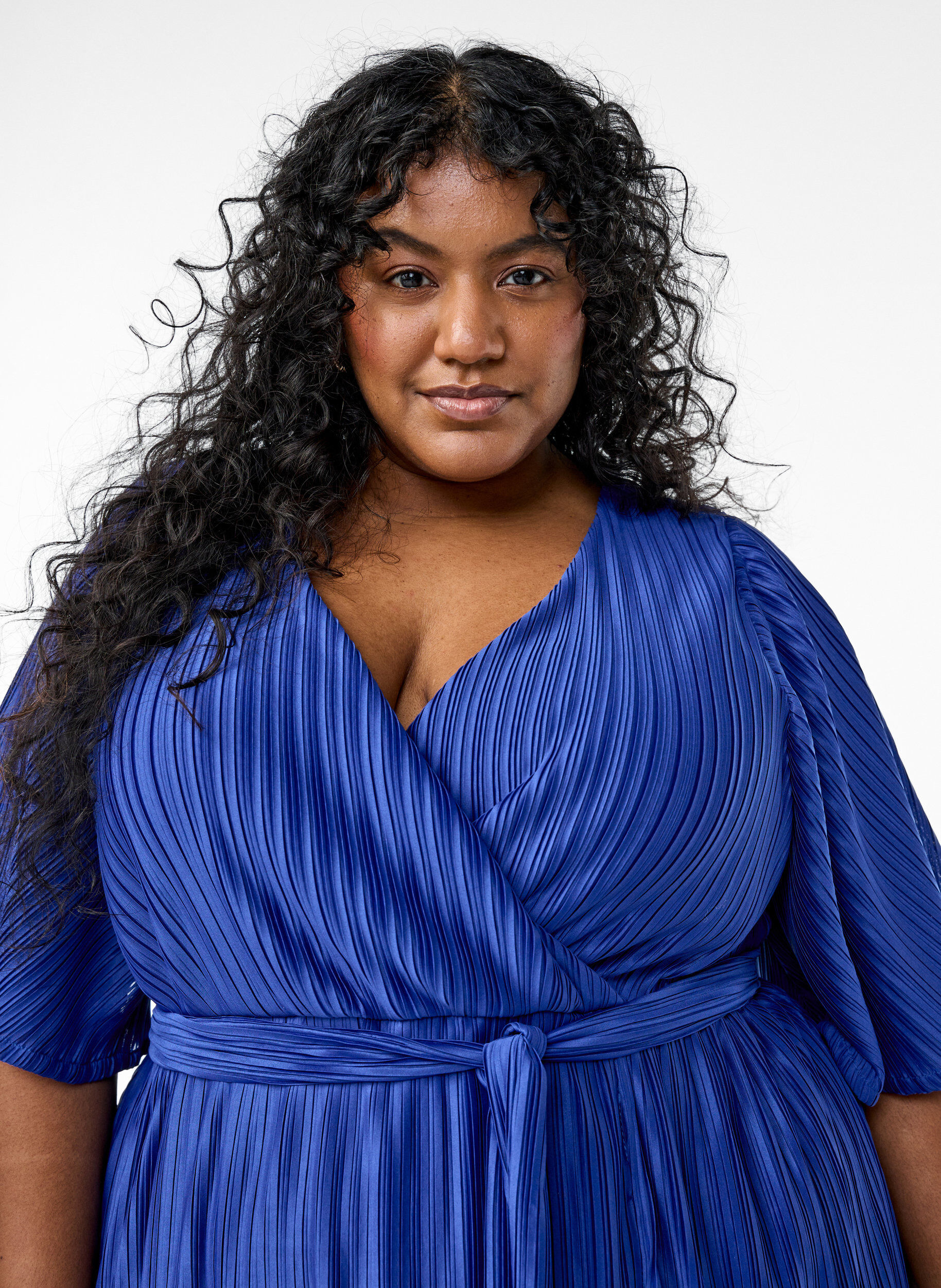 ZizziLaskosteltu midimekko lepakkohihoilla, Sininen, Model image number 2