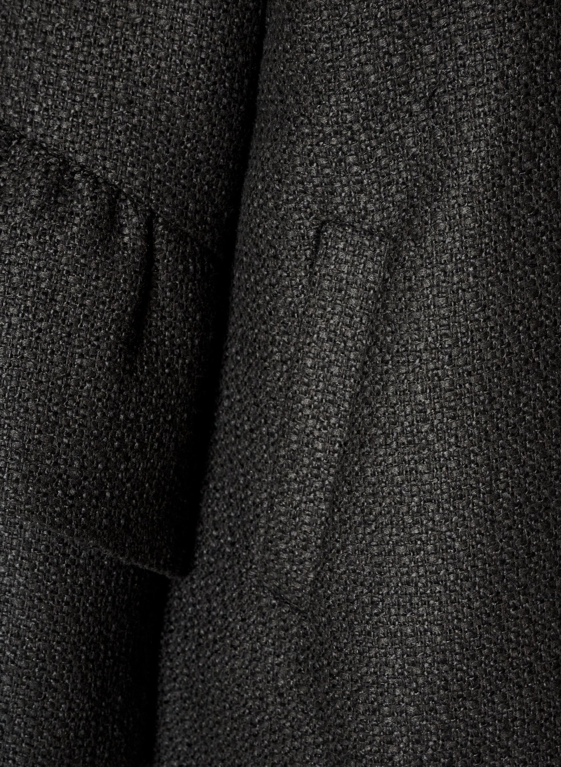 ZizziBoucl&eacute;-takki r&ouml;yhel&ouml;yksityiskohdilla, Musta, Packshot image number 3