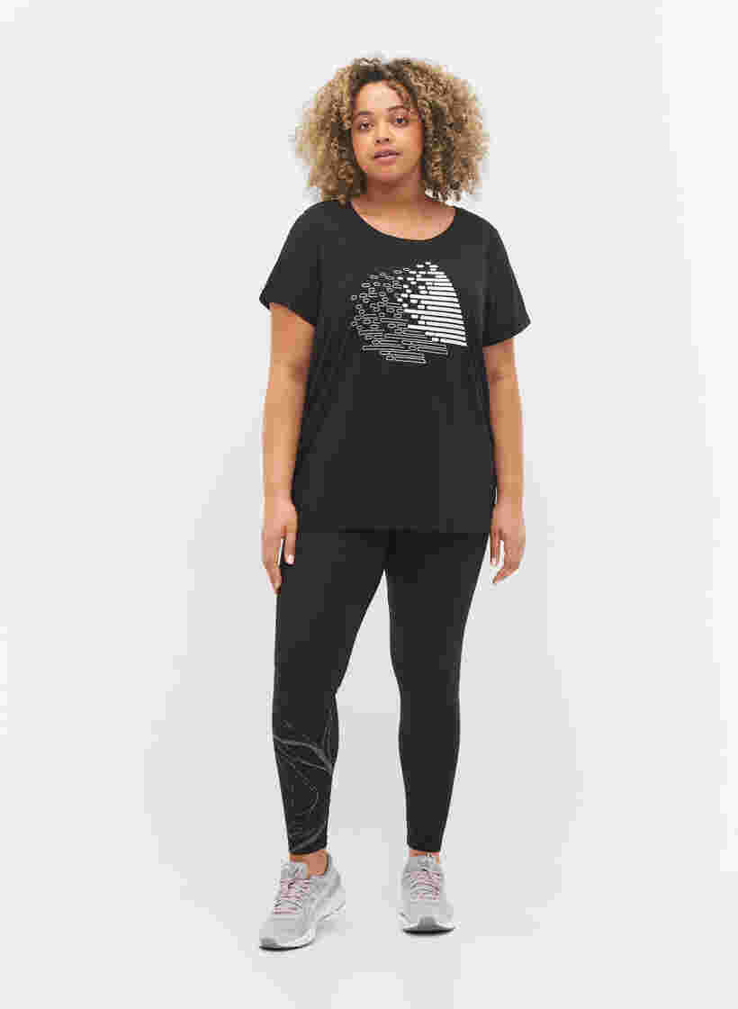 T-paita printillä treeniin , Black w. White, Model image number 2