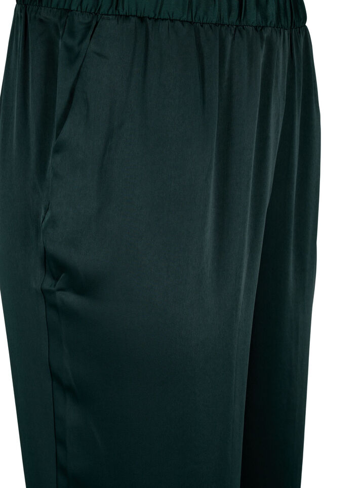 Satiiniset pyjamahousut joustavalla vyötärönauhalla, Scarab, Packshot image number 2