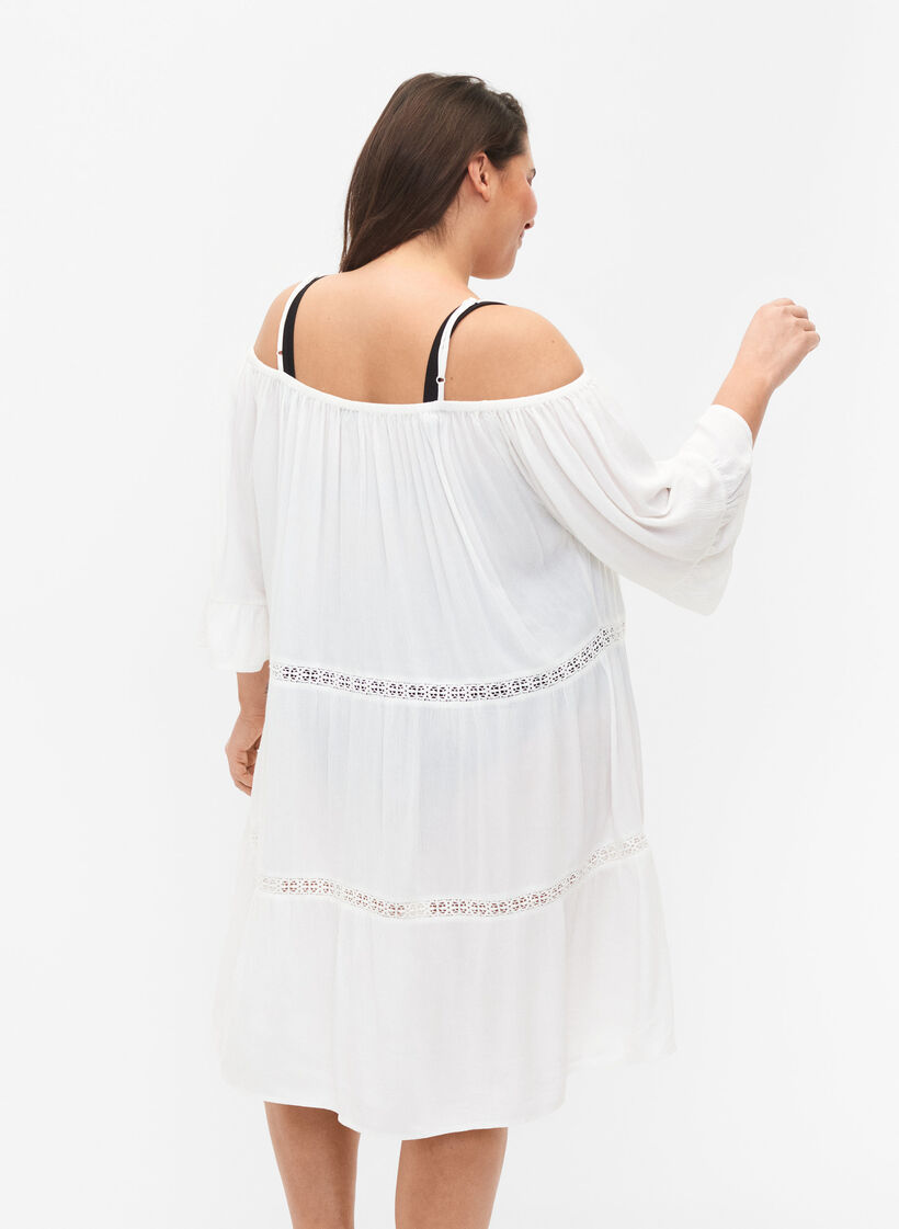 Off shoulder -rantatunika, White, Model image number 1