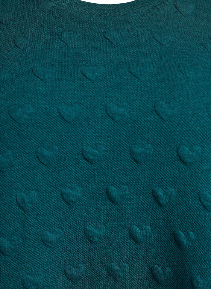 T-paita kohokuvioidusta puuvillajerseyst&auml;, Vihre&auml;, Packshot image number 2