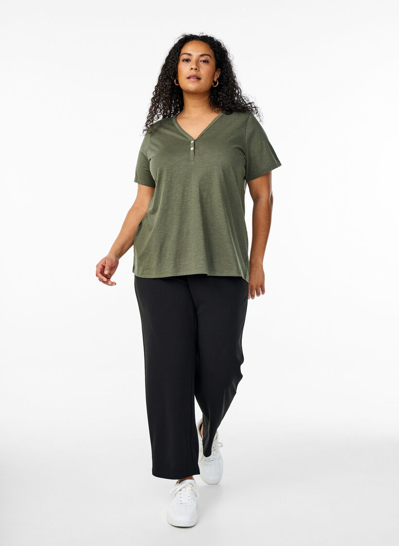 FLASH - T-paita nappiyksityiskohdalla, Vihreä, Model image number 1