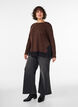 Jersey-pusero pitsisomisteilla, Ruskea, Model image number 1