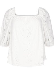 Pusero, jossa on lyhyet puffihihat ja avokuviointi, Valkoinen