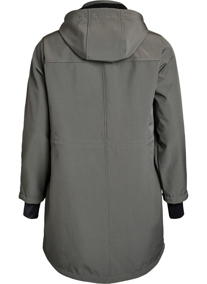 Softshell-takki irrotettavalla hupulla, Harmaa, Packshot image number 1