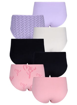 7-pack alushousut tavallisella vyötäröllä, Purple Rose Mix, Packshot image number 1