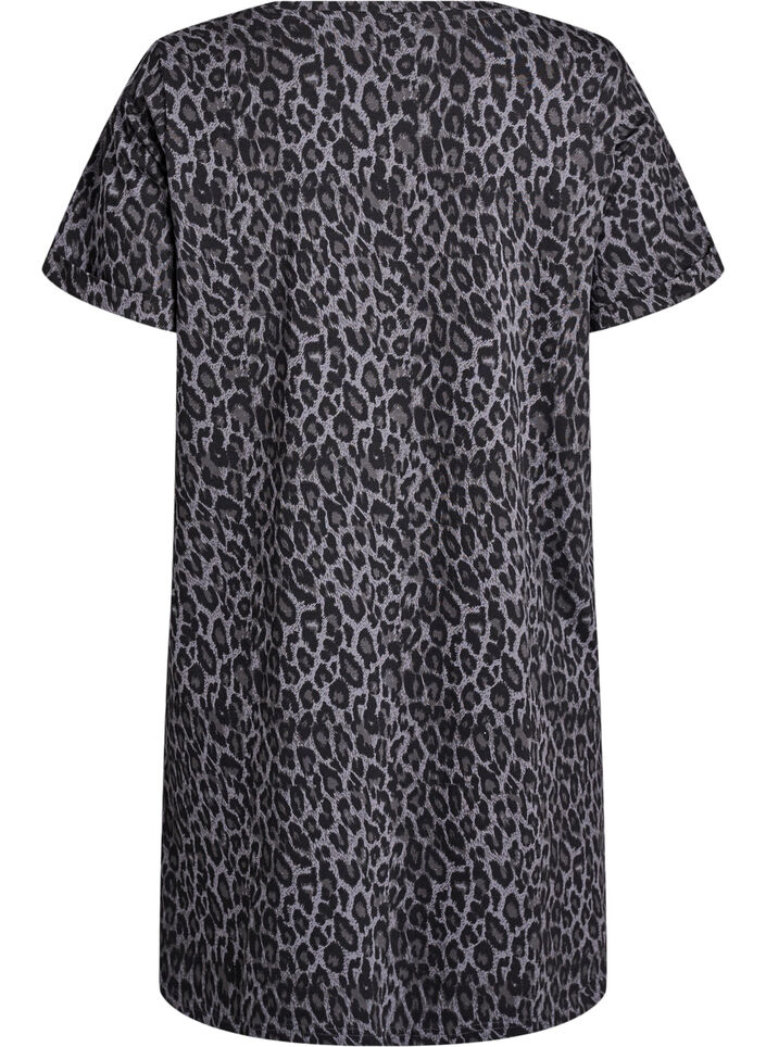 Lyhyt T-paitamekko puuvillatrikoosta, Harmaa, Packshot image number 1