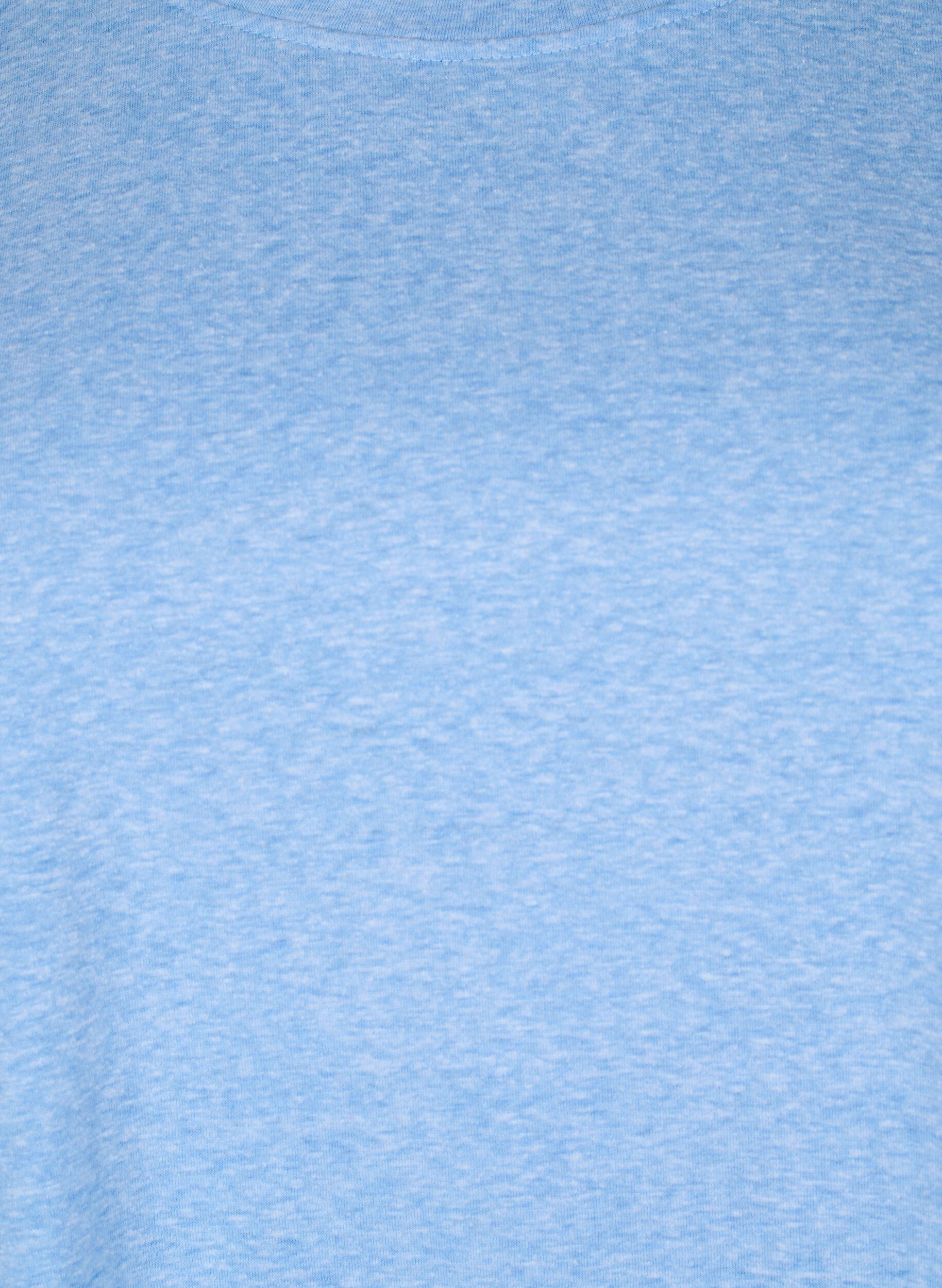 Zizzi Meleerattu T-paita lyhyill&auml; hihoilla, Sininen, Packshot image number 2