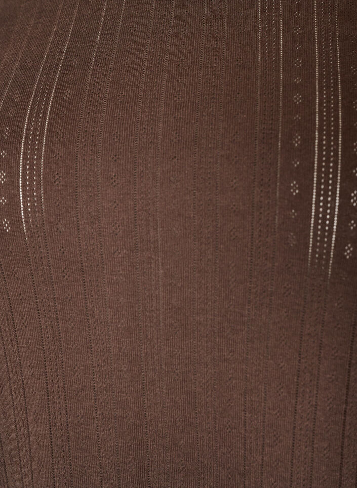 Luomupuuvillainen pyjamapaita rei&rsquo;itetyll&auml; kirjailulla, Ruskea, Packshot image number 2