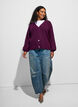 Neuletakki V-p&auml;&auml;ntiell&auml; ja ribatulla tekstuurilla, Violetti, Model image number 1