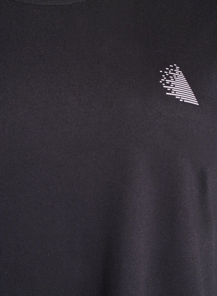 Yksivärinen treeni-T-paita, Musta, Packshot image number 2