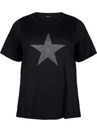 Ekologisesta puuvillasta valmistettu t-paita niiteillä, Black Star 