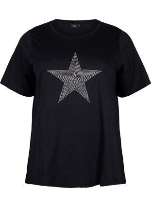 Ekologisesta puuvillasta valmistettu t-paita niiteillä, Black Star , Packshot image number 0