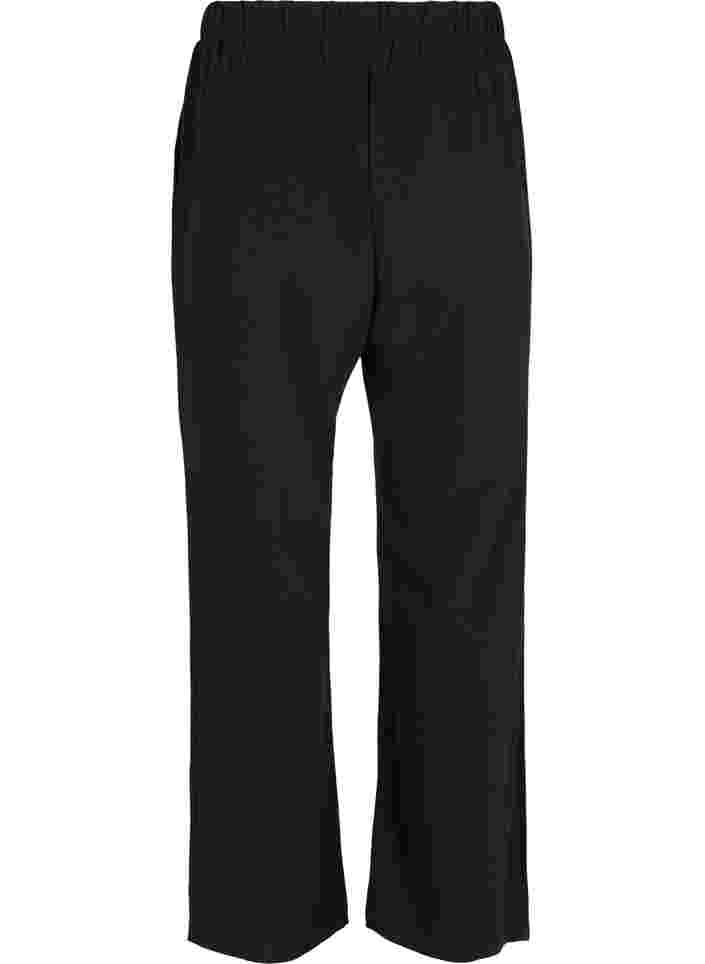 Leveälahkeiset housut taskuilla, Black, Packshot image number 1