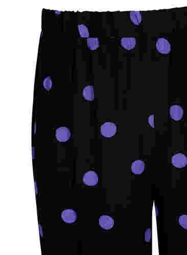 Pilkulliset viskoosihousut, Black w. Purple Dot, Packshot image number 2