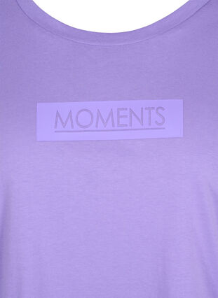 Lyhythihainen puuvillainen t-paita printillä , Paisley Purple TEXT, Packshot image number 2