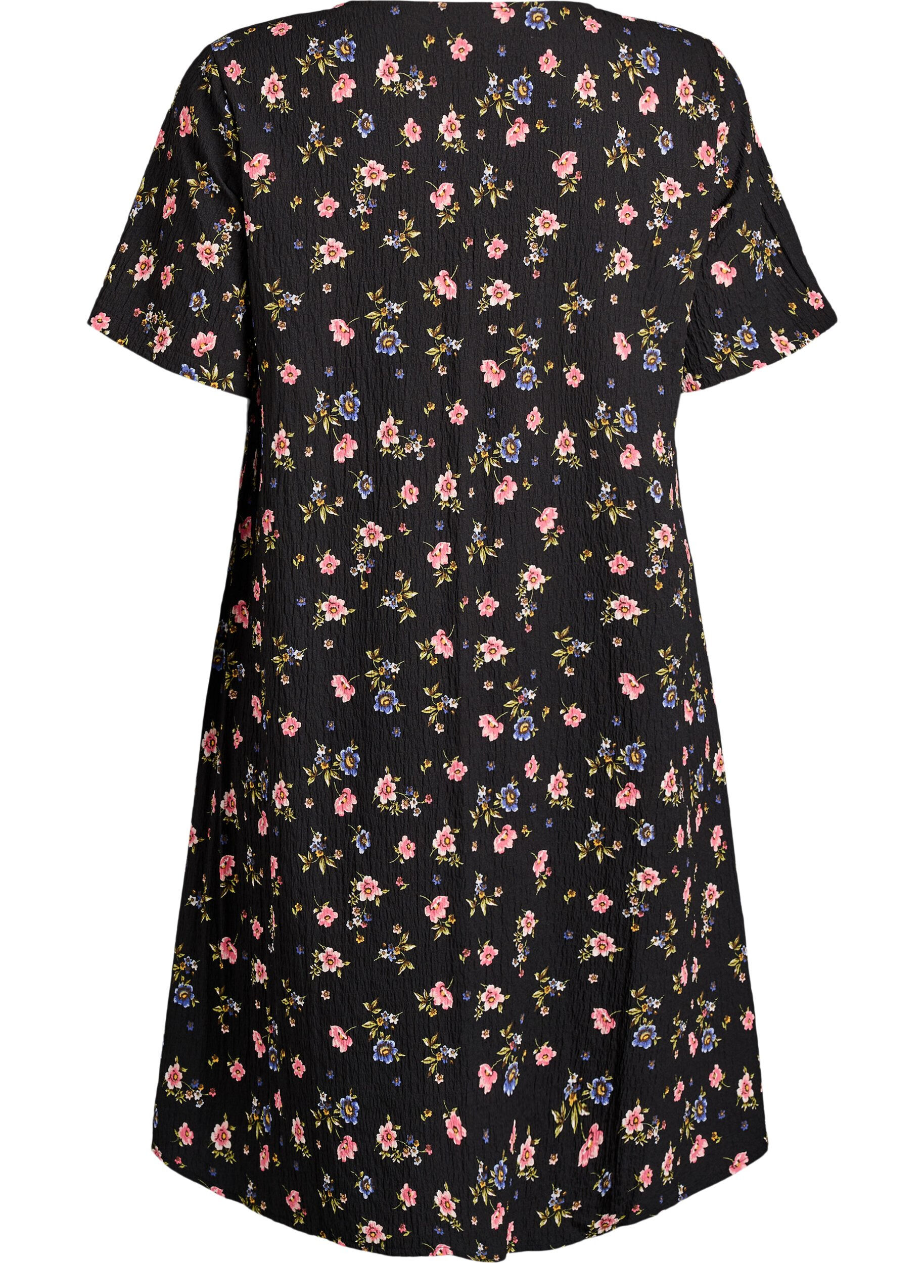 ZizziLyhythihainen mekko V-p&auml;&auml;ntiell&auml;, Musta, Packshot image number 1