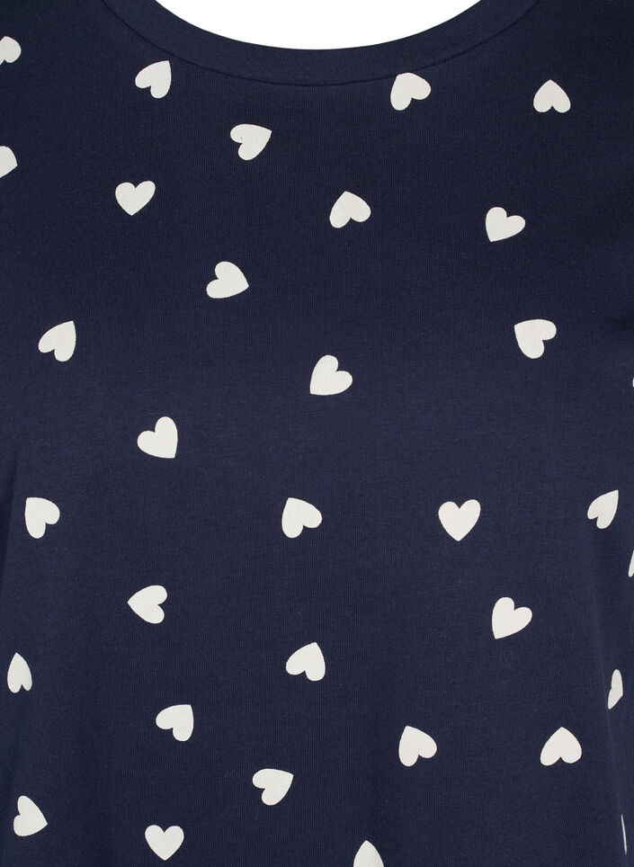 Lyhythihainen yöpaita puuvillasta, Navy Blazer AOP, Packshot image number 2