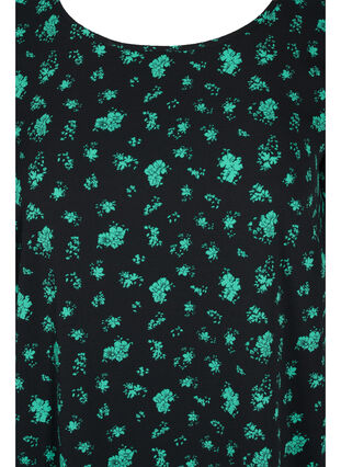 Mekko lyhyillä hihoilla ja kuosilla, Green Flower AOP, Packshot image number 2