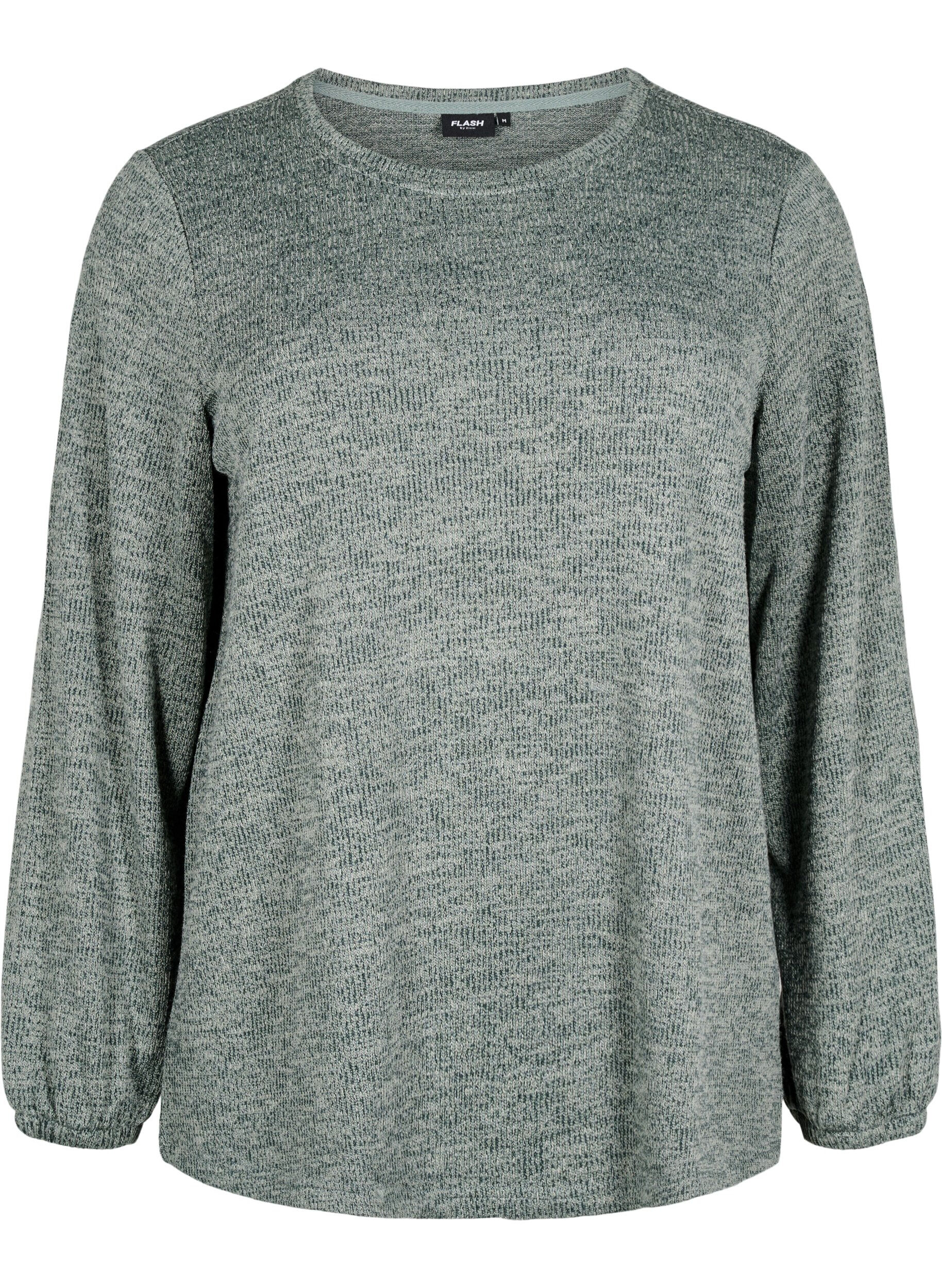 Zizzi Jersey Blouse pitk&auml;ll&auml; hihalla, Vihre&auml;, Packshot image number 0