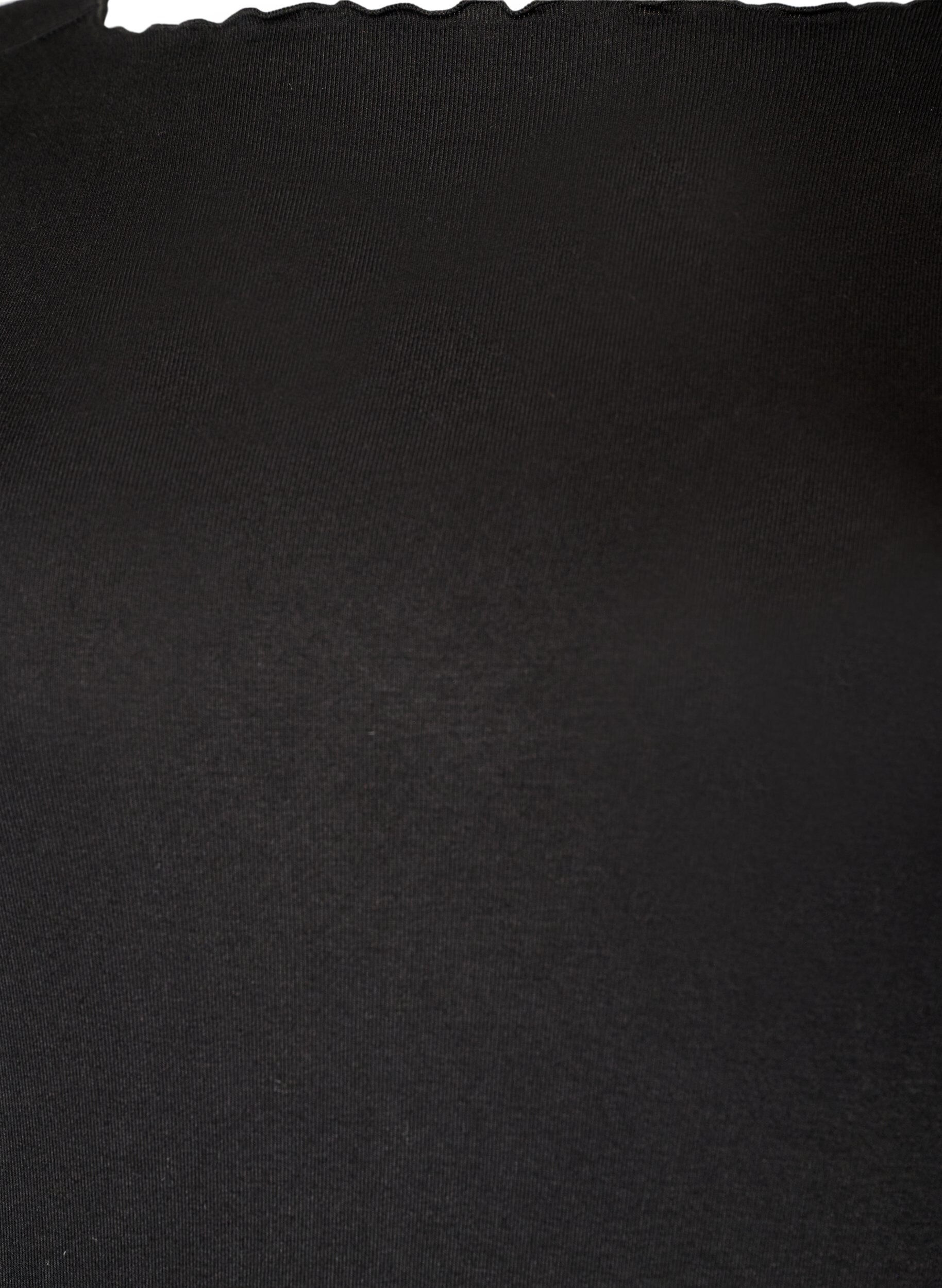 ZizziPitk&auml;hihainen viskoosiy&ouml;paita, Musta, Packshot image number 2