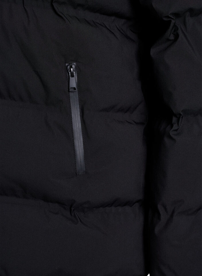 Lyhyt toppatakki irrotettavalla hupulla, Musta, Packshot image number 3