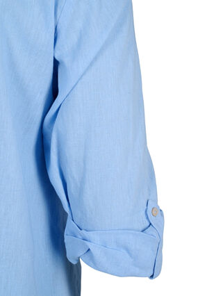 Puuvilla-pellavasekoitteinen paitapusero, jossa on napitus, Serenity, Packshot image number 4
