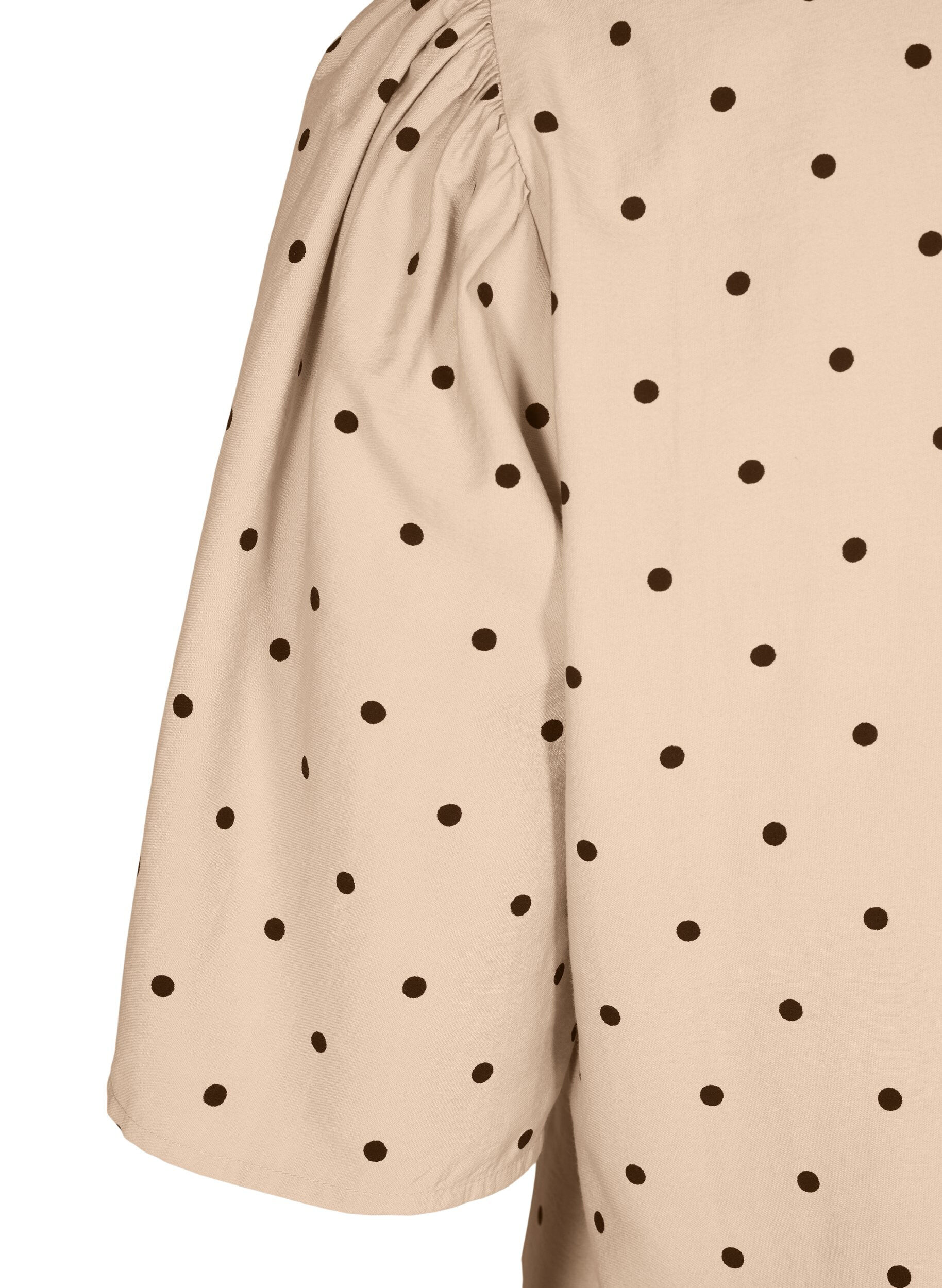 Zizzi Pusero l&ouml;ysill&auml; hihoilla ja v-p&auml;&auml;ntiell&auml;, Beige, Packshot image number 3