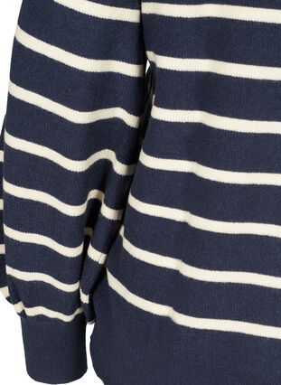 Raidallinen neulepusero pallohihoilla, Navy Blazer W/Stripe, Packshot image number 3