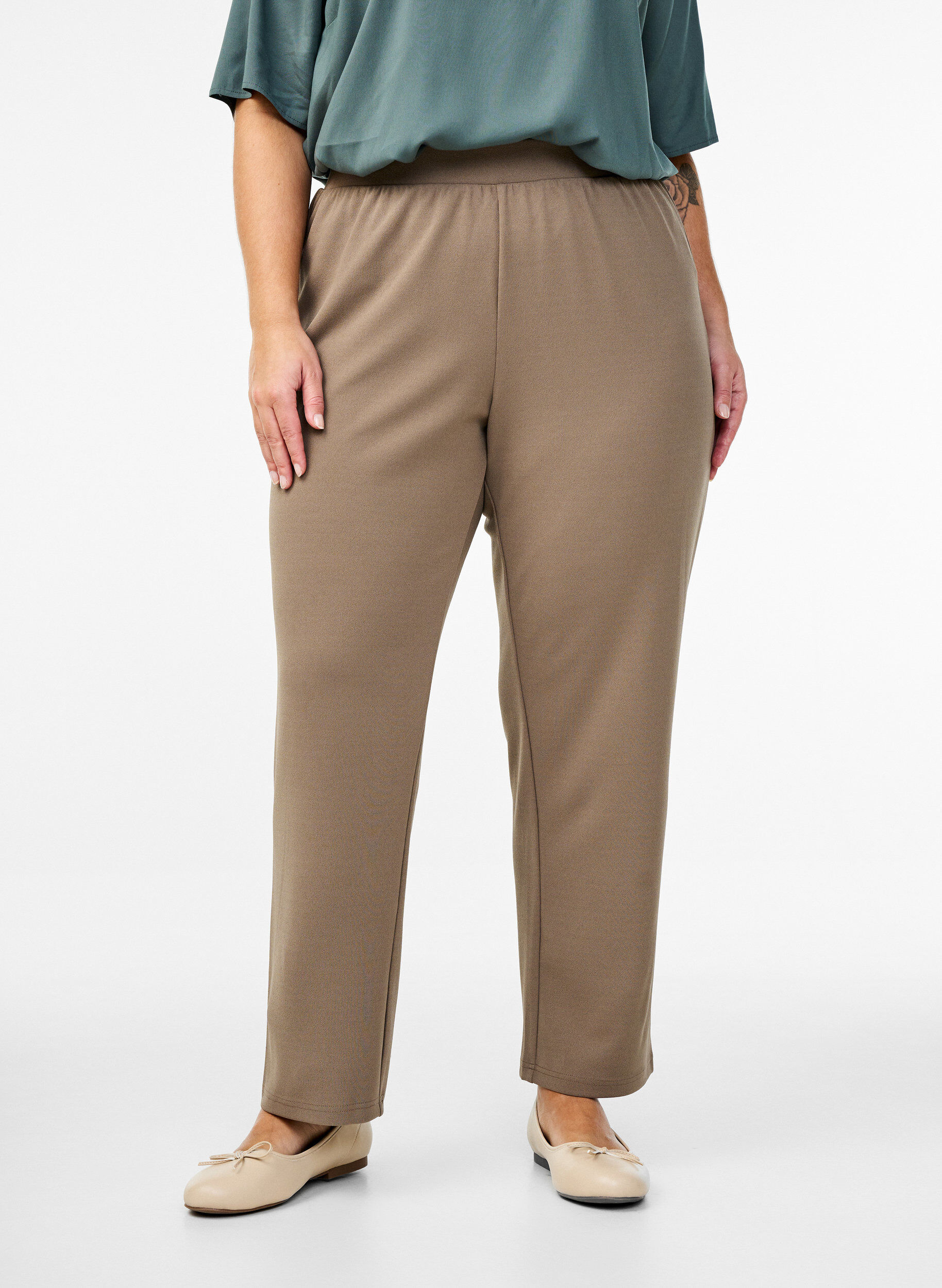 ZizziSuorat housut, Beige, Model image number 2