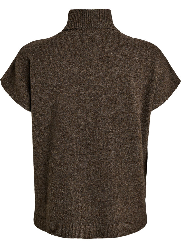 Neuleliivi korkealla poolokauluksella, Ruskea, Packshot image number 1