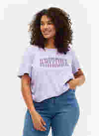 Puuvillainen t-paita printillä, Lavender ARIZONA, Model