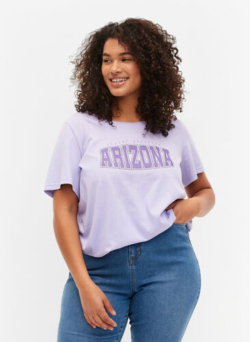 Puuvillainen t-paita printillä, Lavender ARIZONA, Model image number 0