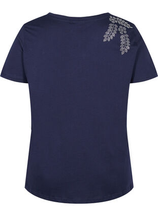 Puuvillainen t-paita koristekivillä, Navy Blazer Stone, Packshot image number 1