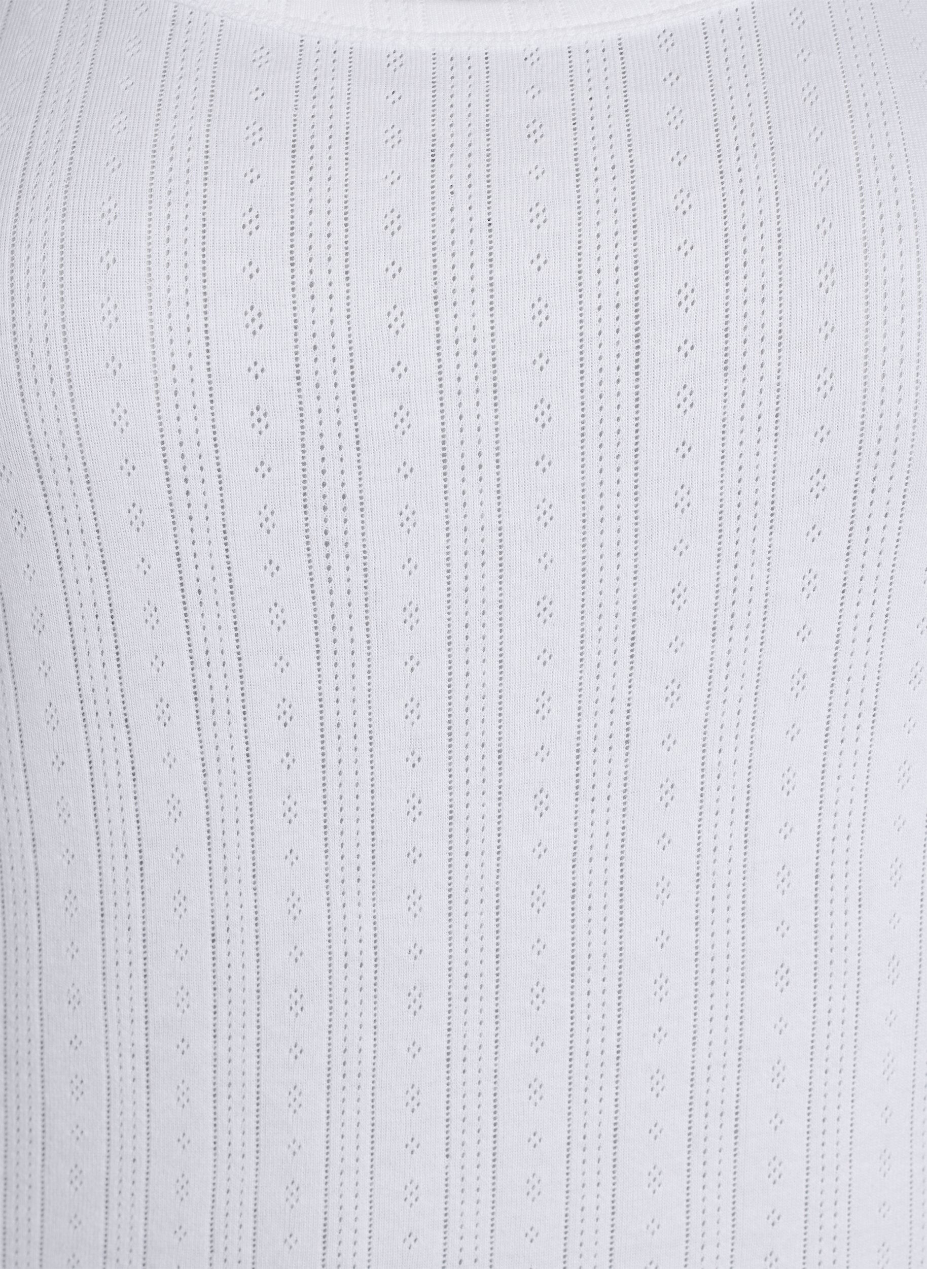 ZizziY&ouml;toppi luomupuuvillasta, struktuurikuviolla, Valkoinen, Packshot image number 2