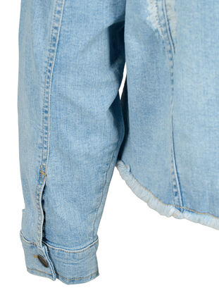 Lyhyt farkkutakki, jossa on kulutettuja yksityiskohtia, Light Blue Denim, Packshot image number 3