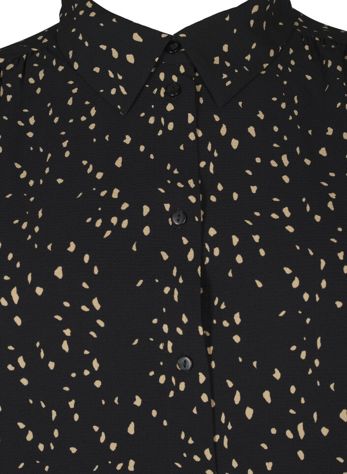 Pallokuvioitu kauluspaita, Black w. Dot AOP, Packshot image number 2