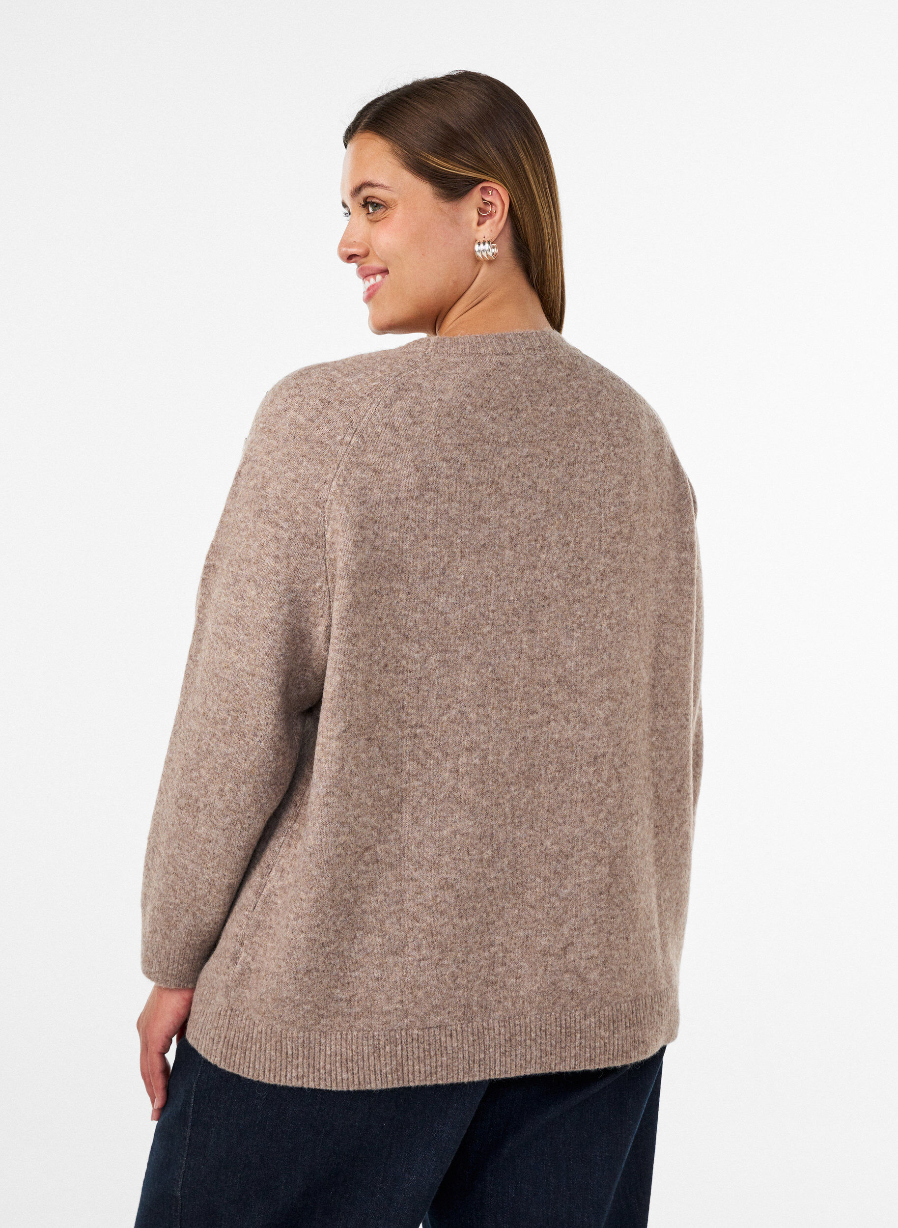 ZizziNeulepusero strasseilla ja niiteill&auml;, Beige, Model image number 2