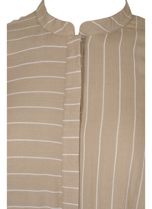 Pitkä raidallinen paita viskoosisekoitteesta, Timber Wolf/White, Packshot image number 2