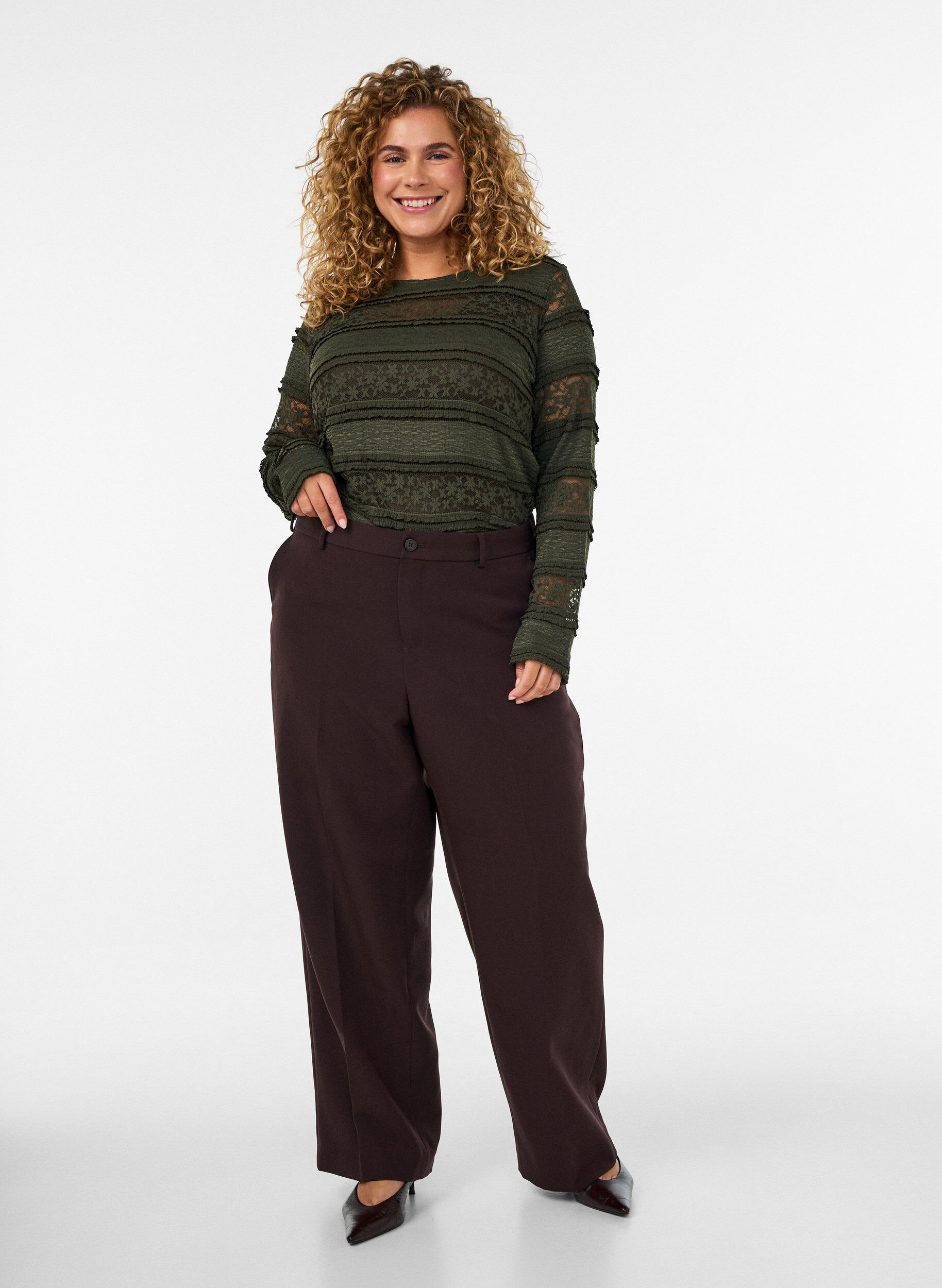 ZizziPitsipusero pitkill&auml; hihoilla, Vihre&auml;, Model image number 1
